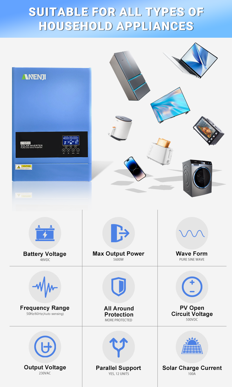 6.2KW 48V Hybrid Solar Inverter On grid Off grid Inverter with WIFI
