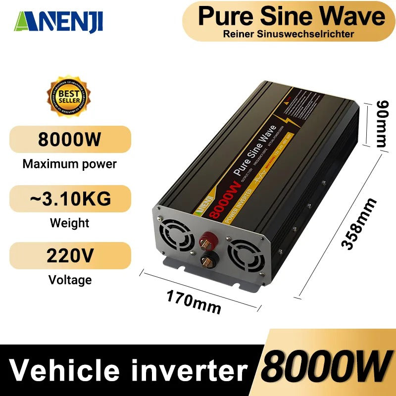 Anenji 1000W/1800W/2200W/3000W/4000W/5000W/6000W/8000W 110V/220V 12V/24V/48V Pure Sine Wave Inverter Power Inverter