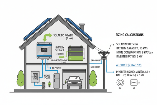 How to Size a Hybrid Solar Inverter for Your Home: A Practical Guide (US & Europe) - ANENJISOLAR