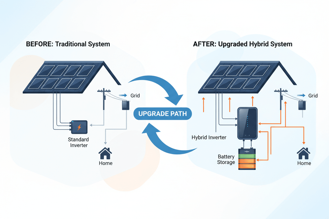 How to Upgrade an Existing Solar System with a Hybrid Inverter and Battery - ANENJISOLAR