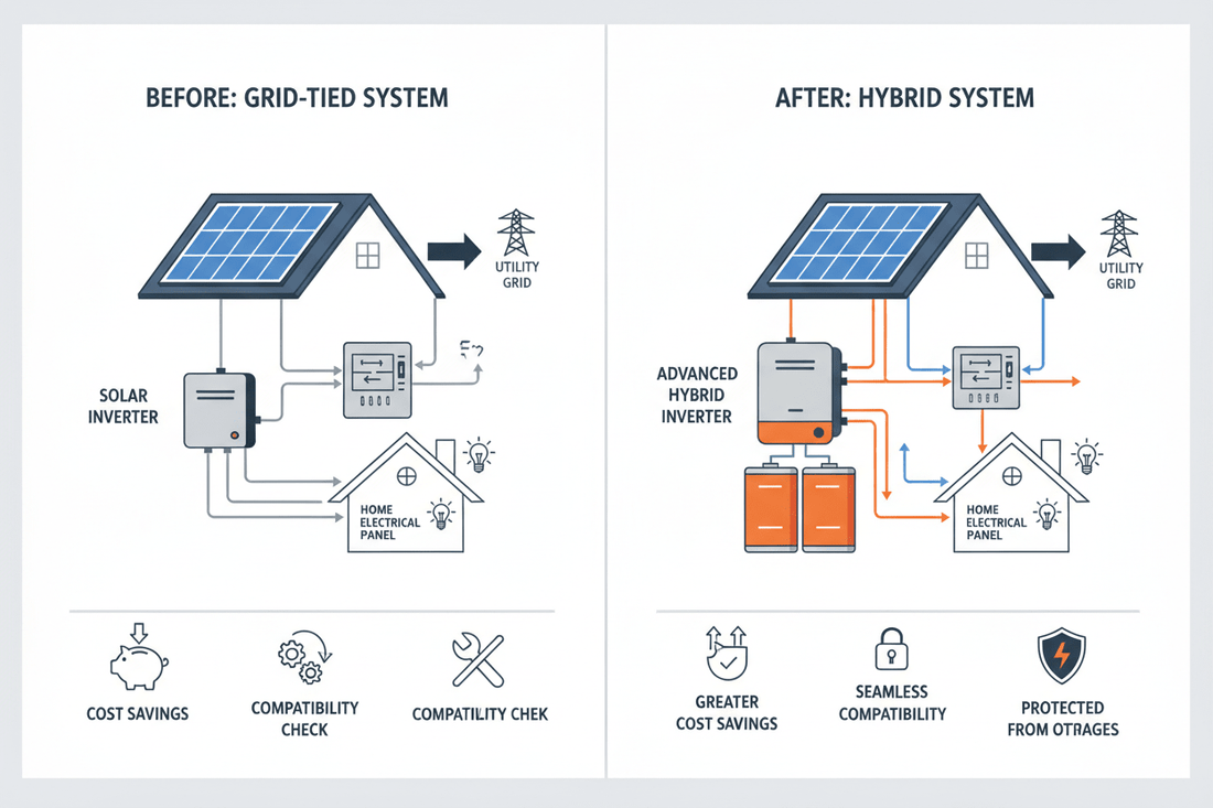 Upgrading a Grid-Tied Solar System to Hybrid — Cost, Compatibility, and Common Mistakes - ANENJISOLAR
