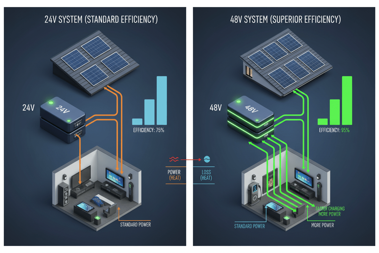 48V vs 24V Solar Battery Systems: Why 48V Is the New Standard – ANENJISOLAR