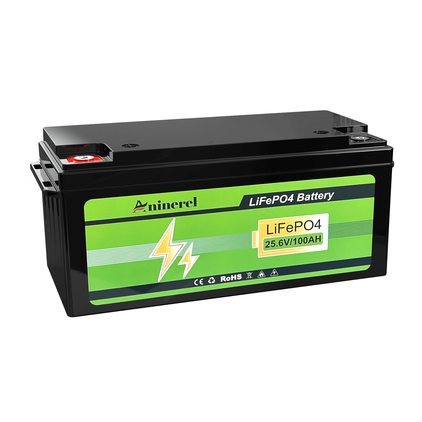 [🔥0 VAT] Aninerel 24V 100Ah LiFePO4 Battery Bluetooth 6000+ Cycles Grade A RV Solar Home Lithium Pack Built-in BMS - ANENJISOLAR