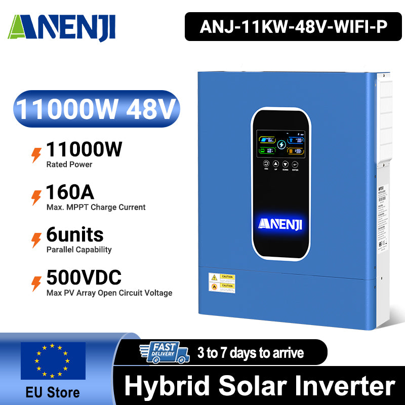 11KW 48V Hybrid Solar Inverter Pure Sine Wave Off-Grid+On-Grid 2*MPPT with WIFI Parallel Function for 6 unit Max