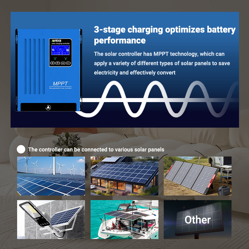 ANENJISOLAR 100A MPPT Solar Charge Controlller 12V 24V 48V Auto Battery