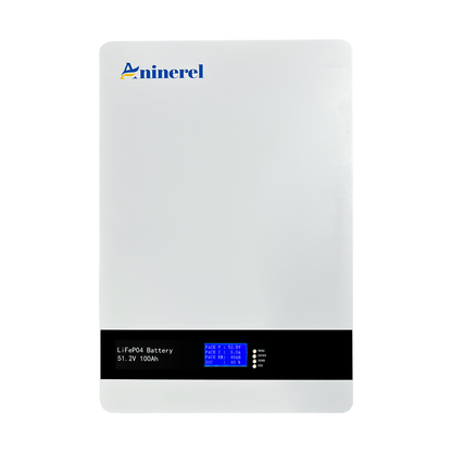 [0% Vat]Aninerel 51.2V 100Ah Powerwall LiFePO4 Wall-Mounted Battery Pack 48V 5Kwh for Solar Off/On Grid Built-in BMS 6000+ Cycles