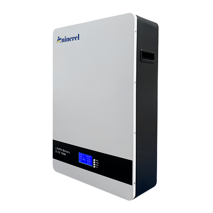 [0% Vat]Aninerel 51.2V 100Ah Powerwall LiFePO4 Wall-Mounted Battery Pack 48V 5Kwh for Solar Off/On Grid Built-in BMS 6000+ Cycles