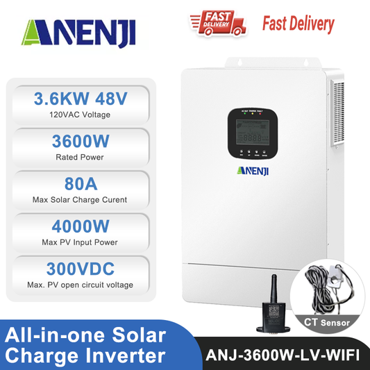3.6KW 48V All in One Solar Charge Inverter with WiFi CT Optional Parallel Function