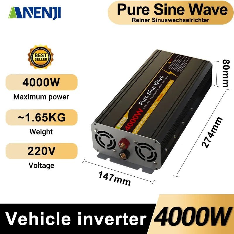 Anenji 1000W/1800W/2200W/3000W/4000W/5000W/6000W/8000W 110V/220V 12V/24V/48V Pure Sine Wave Inverter Power Inverter - ANENJISOLAR