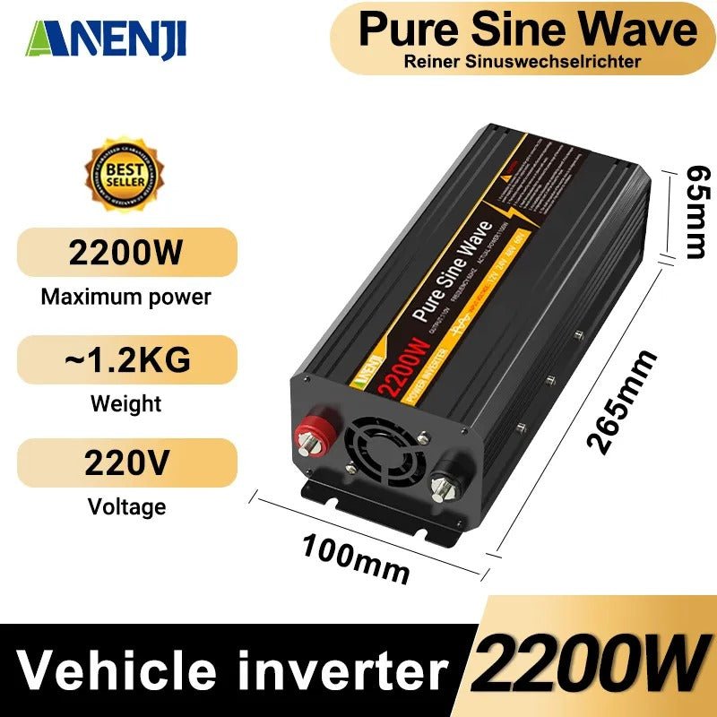 Anenji 1000W/1800W/2200W/3000W/4000W/5000W/6000W/8000W 110V/220V 12V/24V/48V Pure Sine Wave Inverter Power Inverter - ANENJISOLAR