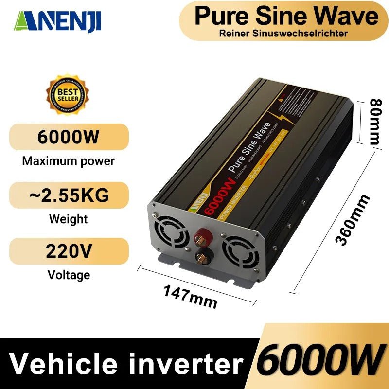 Anenji 1000W/1800W/2200W/3000W/4000W/5000W/6000W/8000W 110V/220V 12V/24V/48V Pure Sine Wave Inverter Power Inverter - ANENJISOLAR