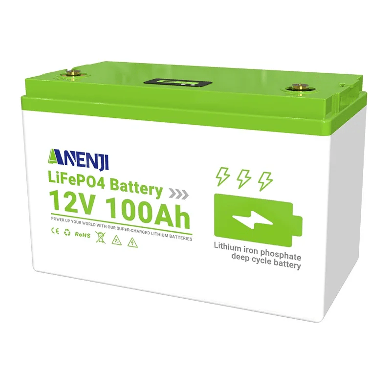 Anenji 12V 100AH LiFePO4 Battery 1.28Kwh 6000+ deep cycles Built - in BMS - ANENJISOLAR
