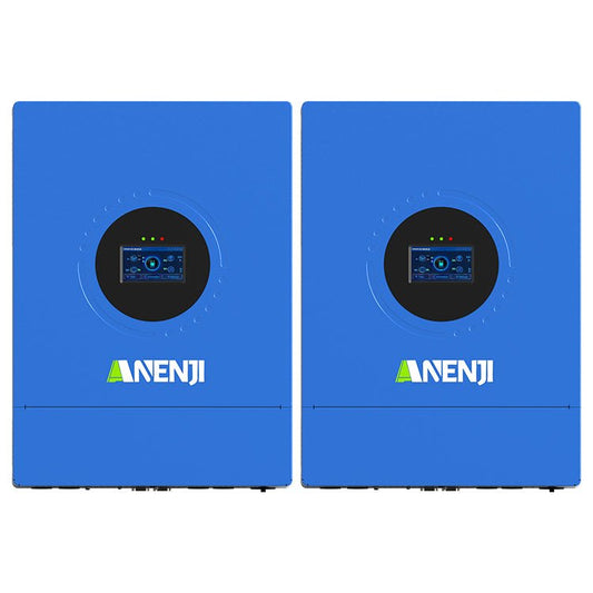 Anenji 24KW 48V 120V 3 - phase Hybrid Solar Inverter Split Phase 120V/240V Dual MPPT Charger Parallel - ANENJISOLAR