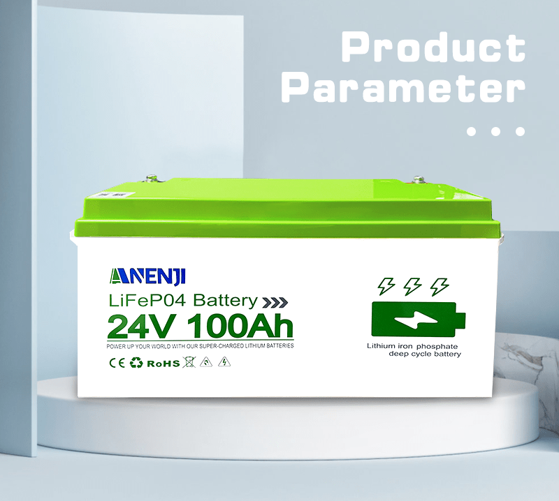 Anenji 24V 100AH LiFePO4 Battery Deep Cycles Lithium Iron Phosphate Battery - ANENJISOLAR