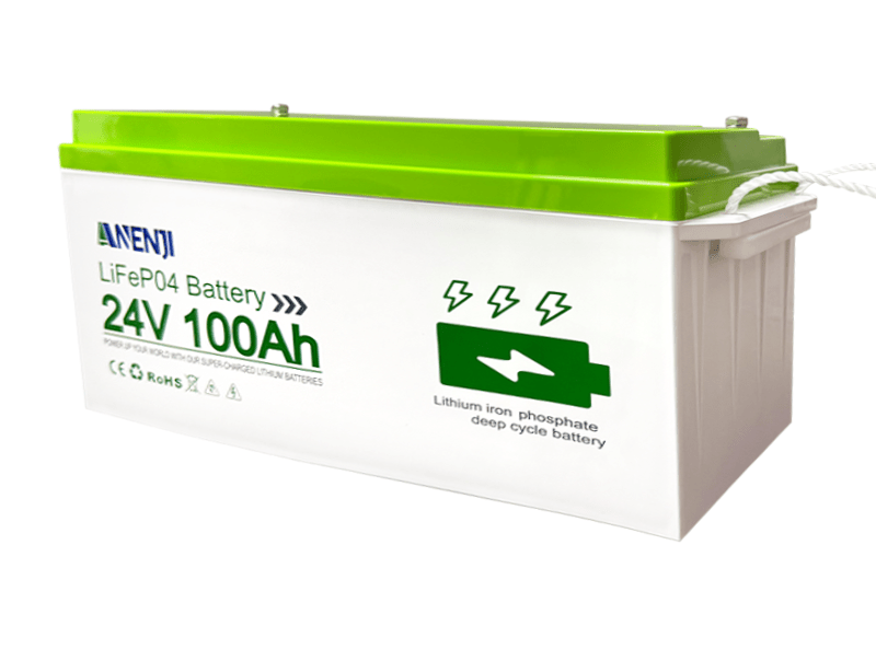 Anenji 24V 100AH LiFePO4 Battery Deep Cycles Lithium Iron Phosphate Battery - ANENJISOLAR
