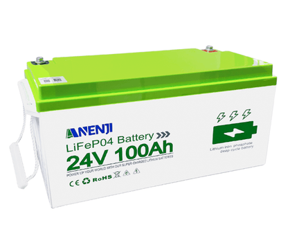 Anenji 24V 100AH LiFePO4 Battery Deep Cycles Lithium Iron Phosphate Battery - ANENJISOLAR
