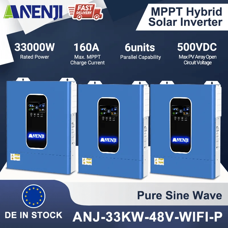 Anenji 33KW 48V 230v Hybrid Inverter/Parallel 3 - Phase Inverter On grid Off grid with WIFI - ANENJISOLAR