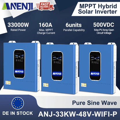 Anenji 33KW 48V 230v Hybrid Inverter/Parallel 3 - Phase Inverter On grid Off grid with WIFI - ANENJISOLAR