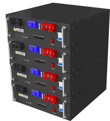 Anenji 51.2V 100Ah Rack - mounted LiFePO4 Battery 6000+ Cycles Built in BMS 5KWH Support Parallel for Solar System - ANENJISOLAR