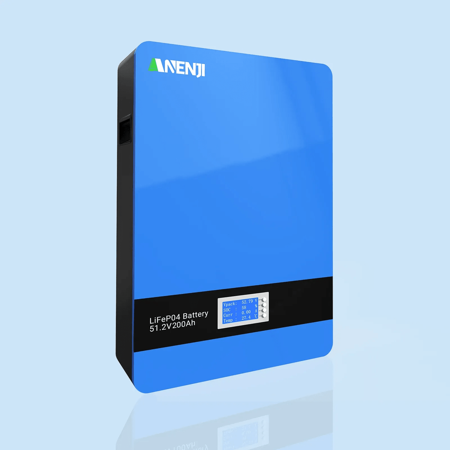 Anenji 51.2V 200Ah LiFePO4 Wall - Mounted Battery Pack 48V 10Kwh Built - in BMS 6000+ Cycles - ANENJISOLAR