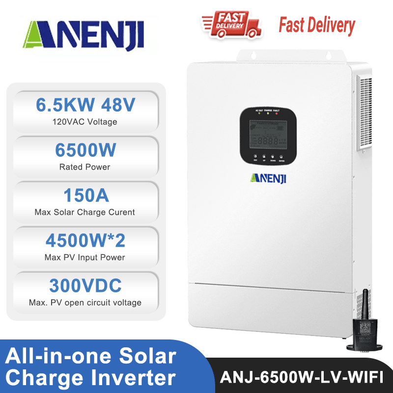 Anenji 6.5KW 48V 120V All in One Solar Charge Inverter with WiFi CT Optional Parallel Function - ANENJISOLAR