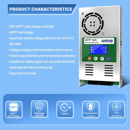 ANENJI Power 60A MPPT Solar Charger Controller - ANENJISOLAR