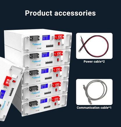 Aninerel - 51.2V 100Ah Rack - mounted LiFePO4 Battery 6000+ Cycles Built in BMS 5KWH Support Parallel for Solar System - ANENJISOLAR