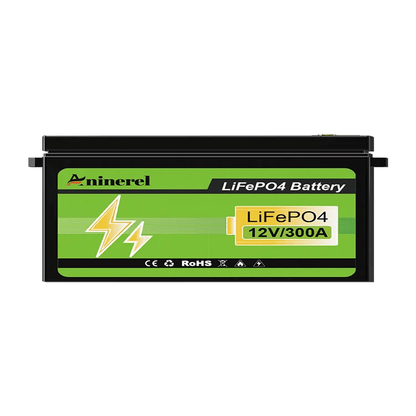 Aninerel LiFePO4 Battery 12.8V 304Ah 3.84Kwh 6000+ Cycles Bluetooth 12V 300Ah Home Solar RV Golf Cart Lithium Battery - ANENJISOLAR