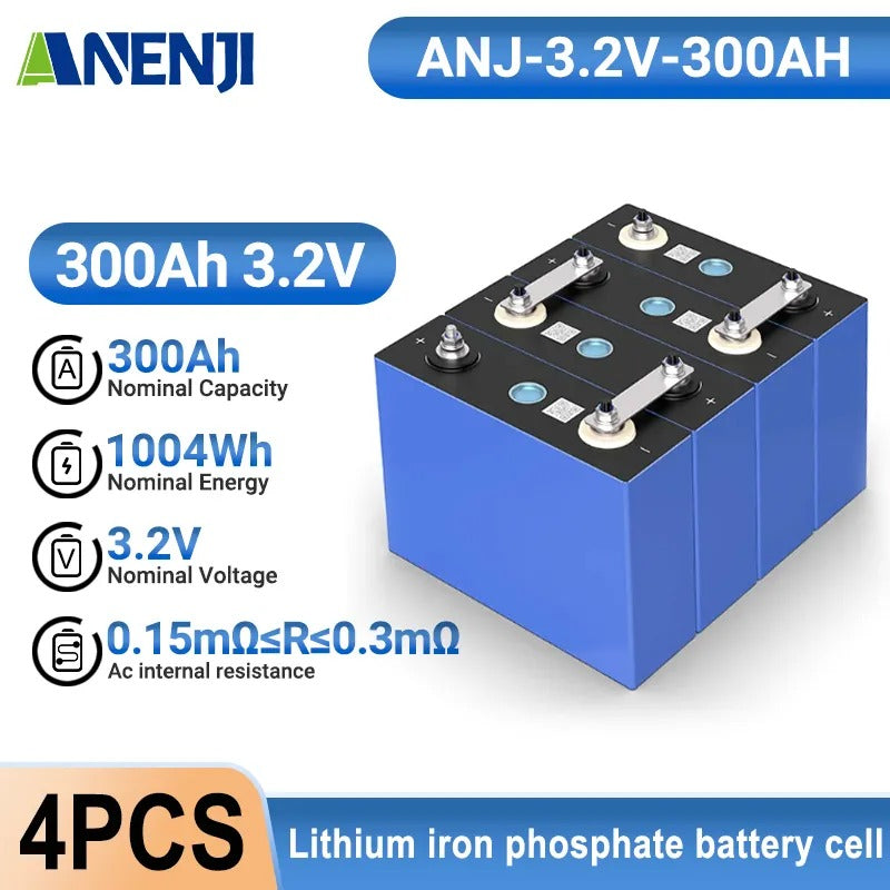Anenji 3.2V 300AH LiFePO4 Battery Deep Cycles Lithium Iron Phosphate Battery
