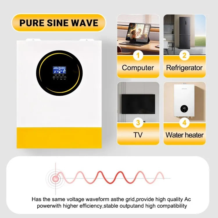 Anenji 11KW 48V 230v Hybrid Solar Inverter Pure Sine Wave Off-Grid+On-Grid 2*MPPT External WiFi