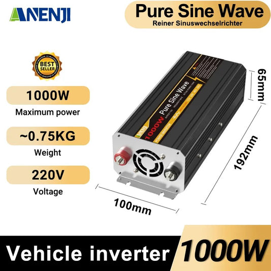 Anenji 1000W/1800W/2200W/3000W/4000W/5000W/6000W/8000W 110V/220V 12V/24V/48V Pure Sine Wave Inverter Power Inverter